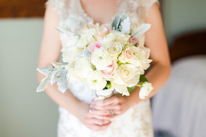 Woman Holding Bridal Bouquet Woman Holding Bridal Bouquet