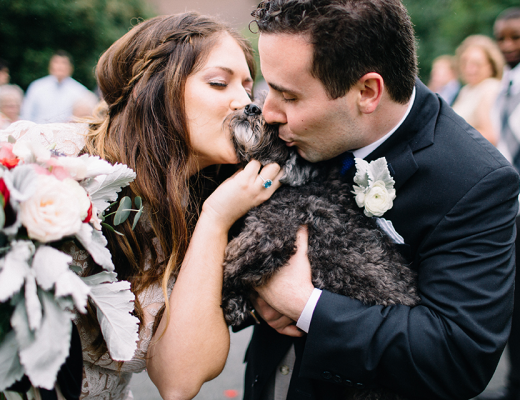 Wedding With Dog & Flowers