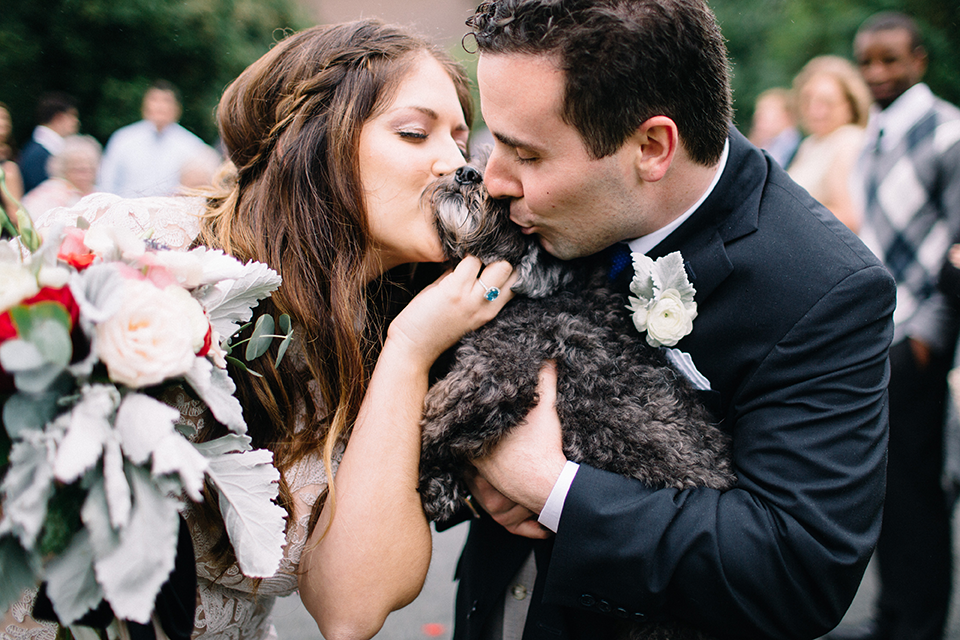 Wedding With Dog & Flowers