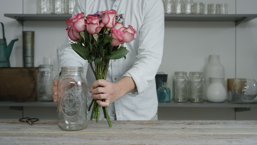 Putting Roses in Vase