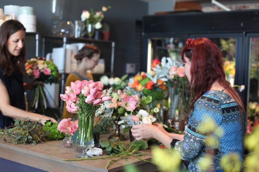 Creative Team Assembling Bouquets