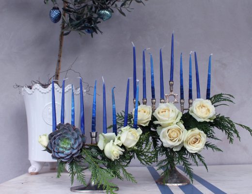 DIY Floral Menorahs