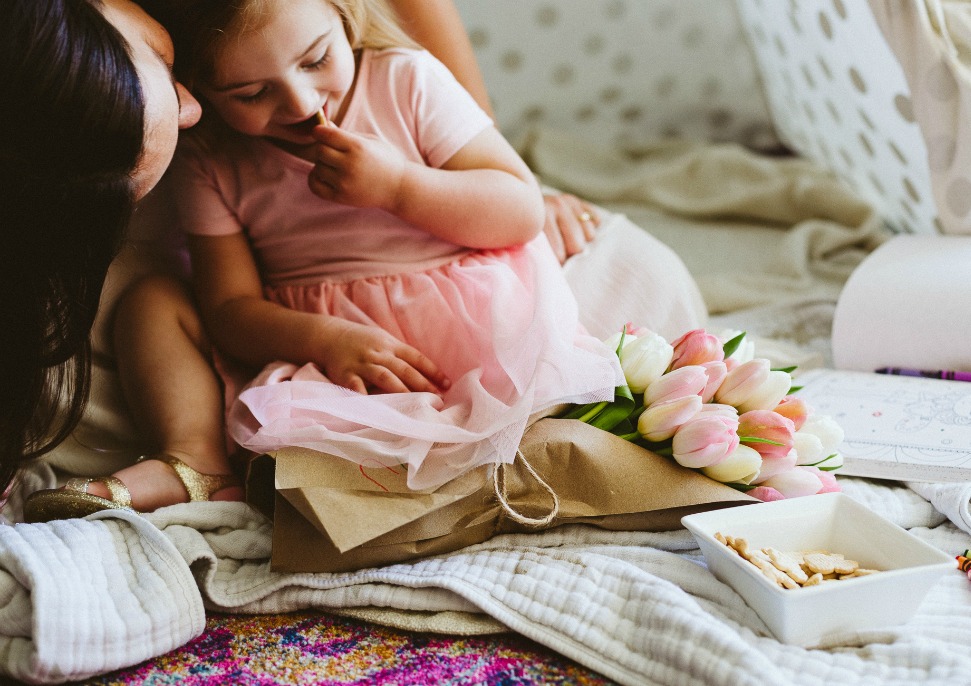 Mother and Child with Flowers