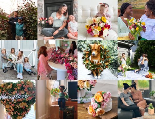 images of farmers, families, friends, giving bouquets from The Bouqs