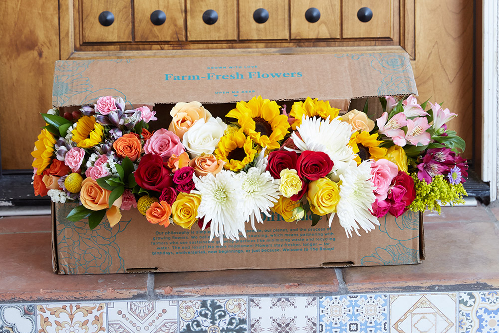 yellow daisies, and other assorted white and red thank you flowers