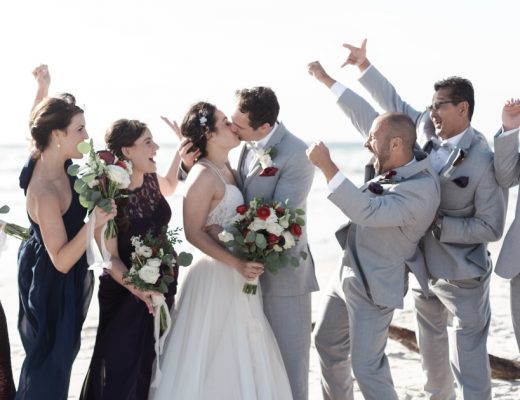 Wedding Flowers And Kiss