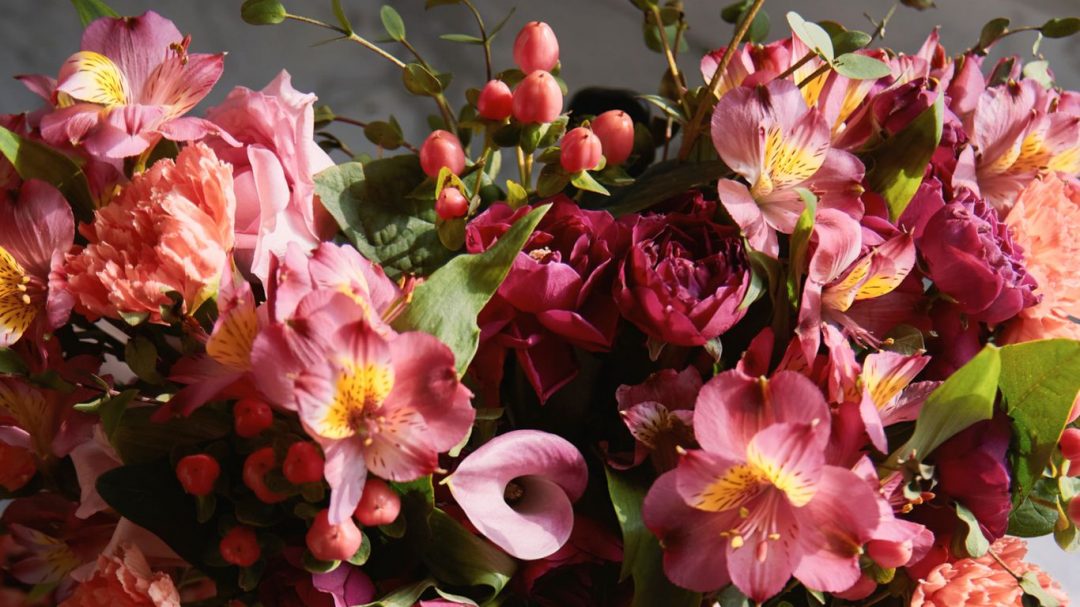 Unique mixed bouquet of flowers