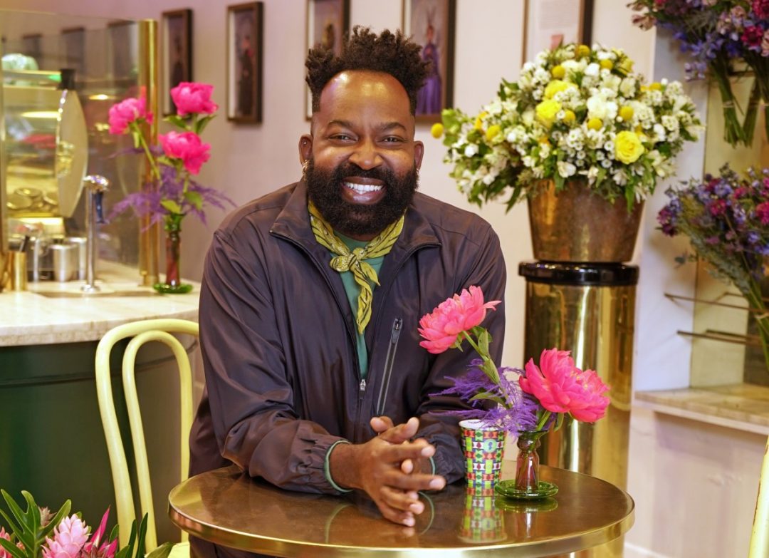 Florist Maurice Harris at Bloom and Plume coffee shop