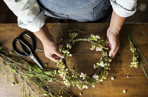 Fully constructed flower crown