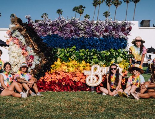 Pride Picnic with The Bouqs Co. flower installation and volunteers