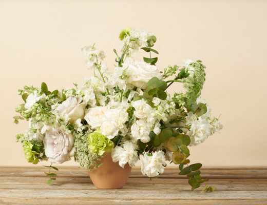 white sympathy flower bouquet