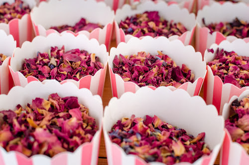 Close Up Dried Flower Wedding Confetti