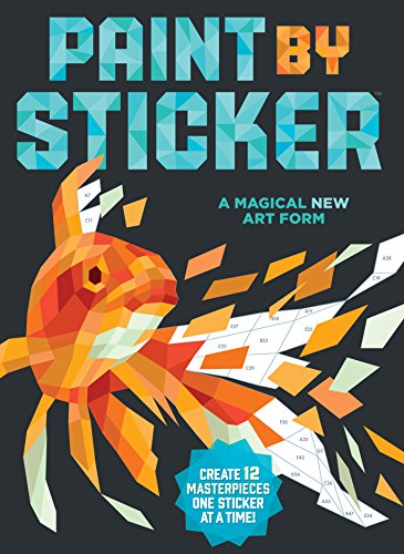 paint by sticker image with a geometric designed clownfish