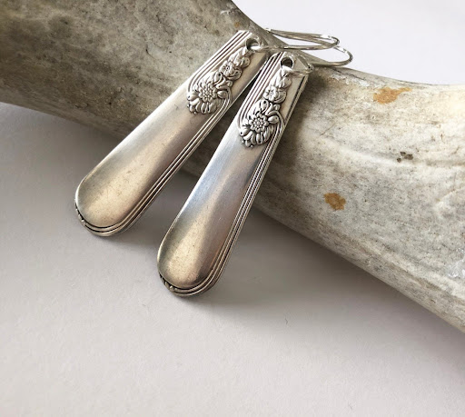 antique silverware turned into spoon earrings