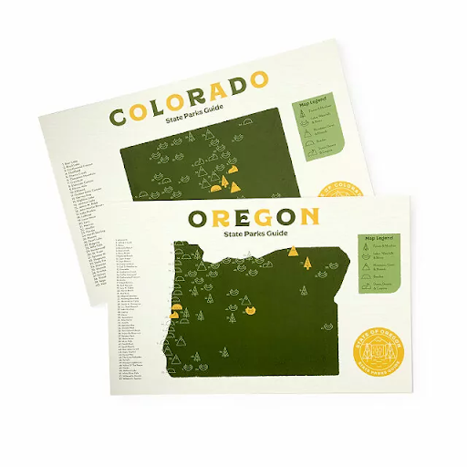 pack of state park maps for every state