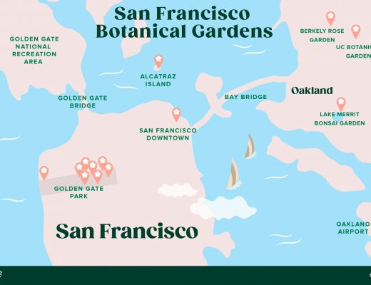 Map of San Francisco Botanical Gardens