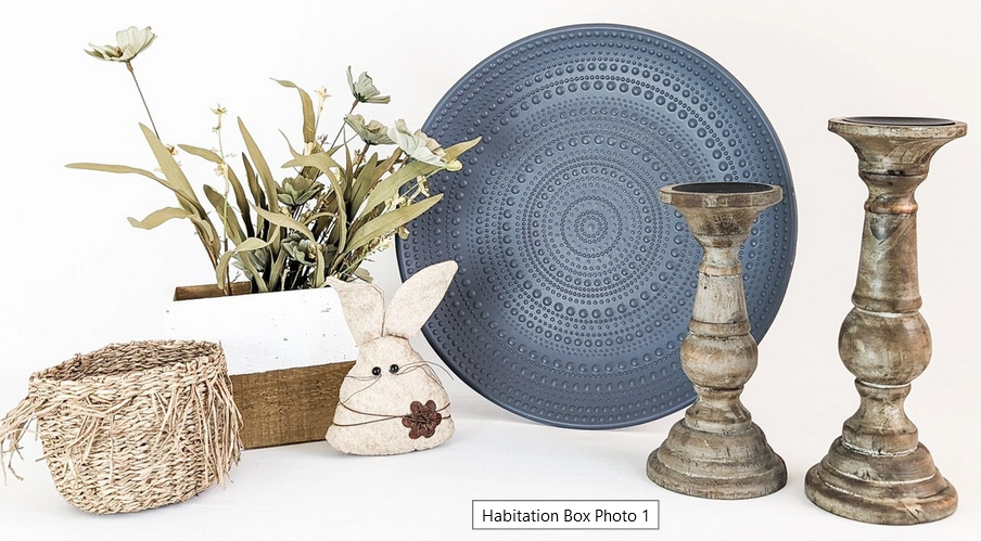 candle holders, wicker baskets and other household items