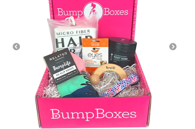 themed box with socks, foot soak and more