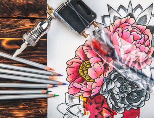 flowers drawn for a tattoo