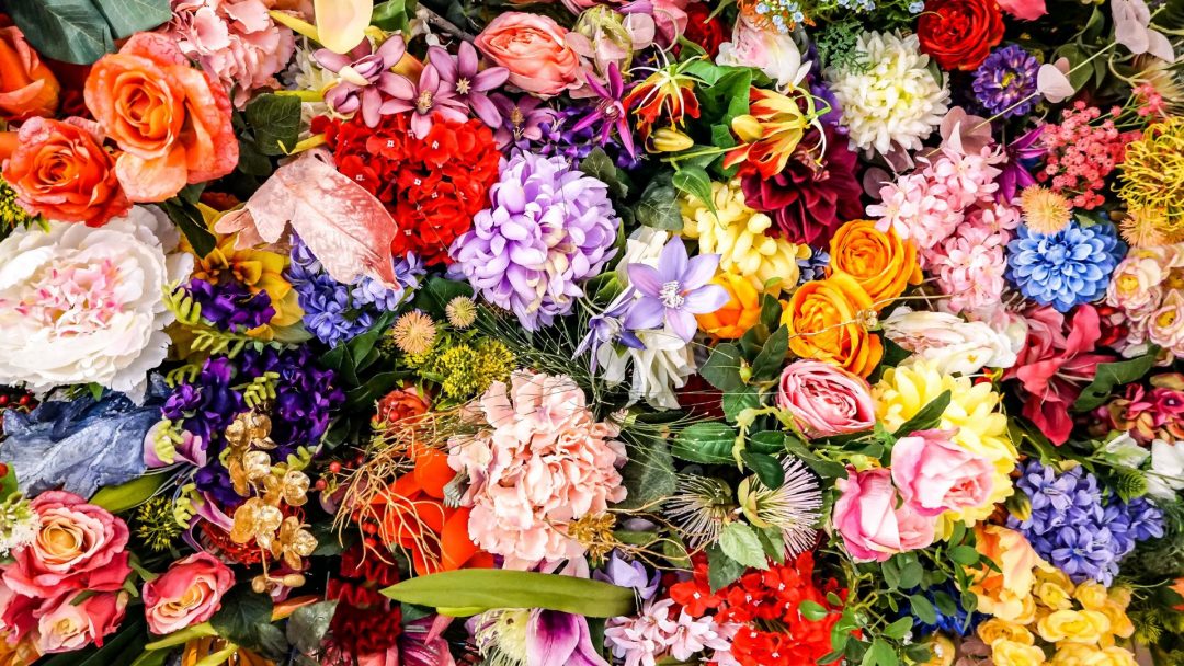 Mixed bunch of flowers in all colors and types