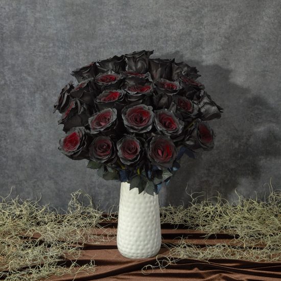 Bouqs' Black Magic arrangement with black roses