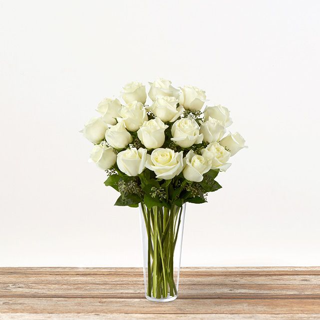 Floral arrangement with white flowers.